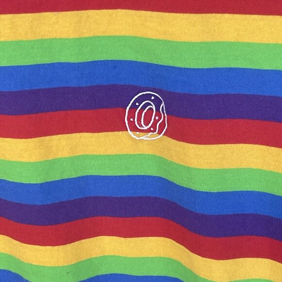 Odd Future OFWGKTA Shirt Mens Medium Kidcore Rainbow Short Sleeve Striped - Picture 3 of 10